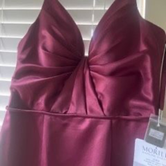 Morilee Sexy Satin Bridesmaid Dress in the color Bordeaux NWT size 14 - Picture 1 of 4